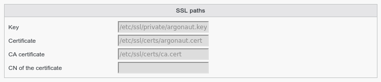 SSL informations related to Argonaut Client