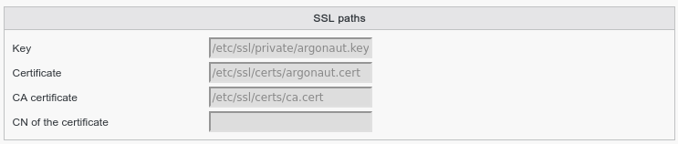 SSL informations related to Argonaut Server