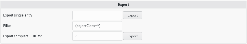 Picture of ldif export tab in FusionDirectory