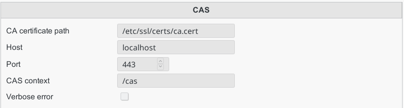 Image of CAS menu in FusionDirectory