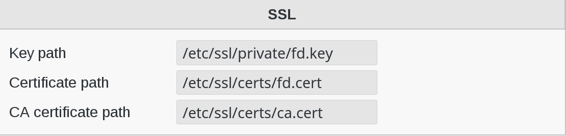 Image of SSL menu in FusionDirectory