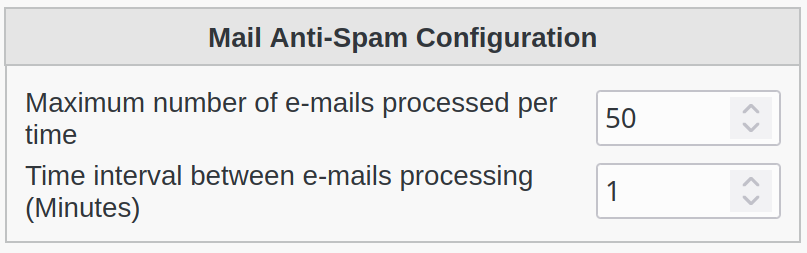 Images of Tasks configuration for anti-spam within FusionDirectory