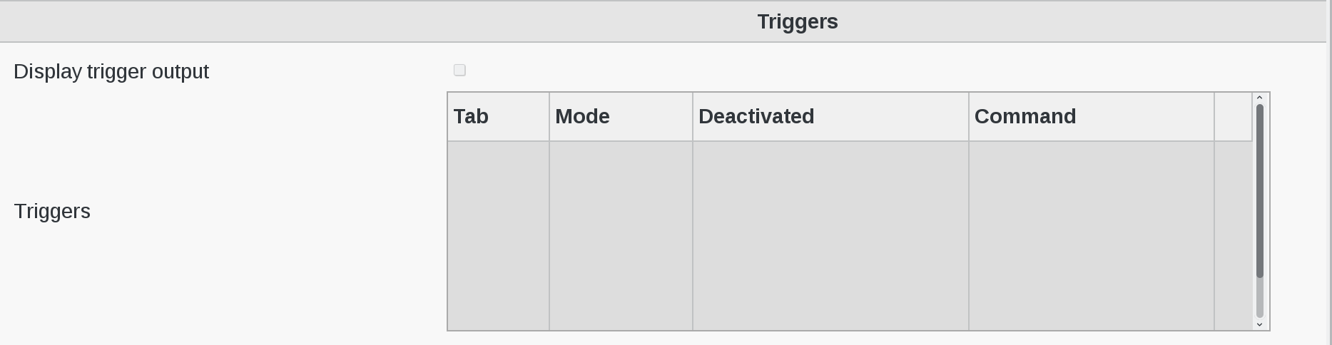 Image of Triggers menu in FusionDirectory