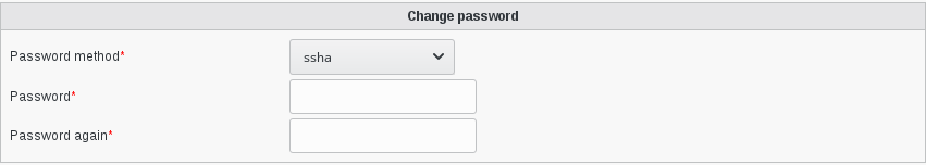 Picture of DSA change password page in FusionDirectory