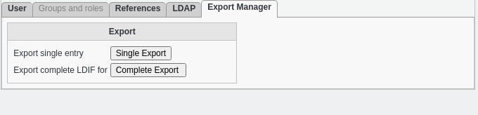 Picture of ldif export tab in FusionDirectory