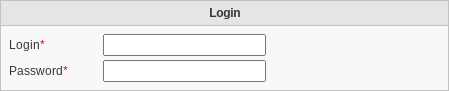 Screenshot of section Login of tab Subscription of type Subscription