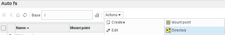 Picture of Autofs directory creation entry in FusionDirectory