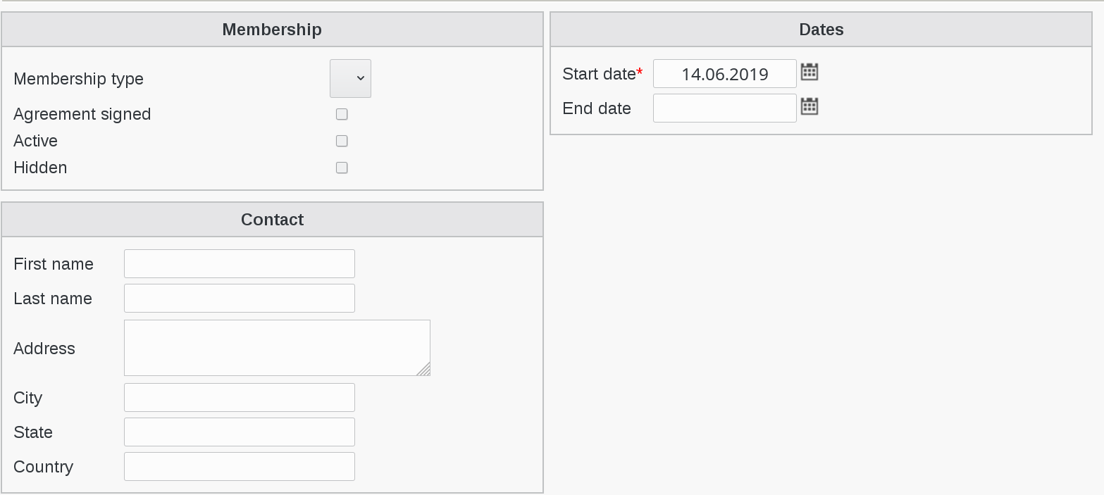 Picture of Community organization fields in FusionDirectory