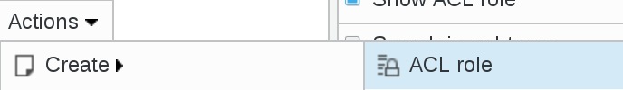 Picture of create ACL role menu in FusionDirectory