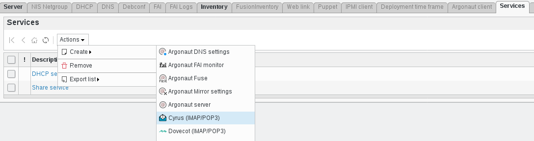 Picture of Cyrus create Cyrus IMAP/POP3 in FusionDirectory