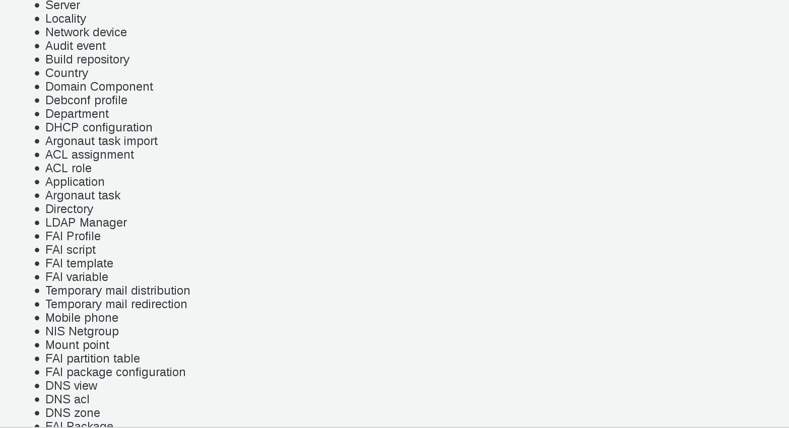 Picture of Diagrams list in FusionDirectory (part 2)