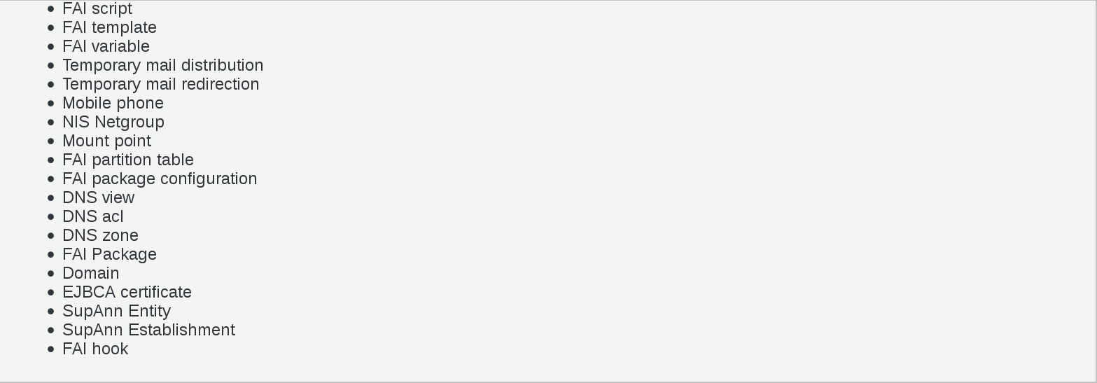 Picture of Diagrams list in FusionDirectory (part 3)