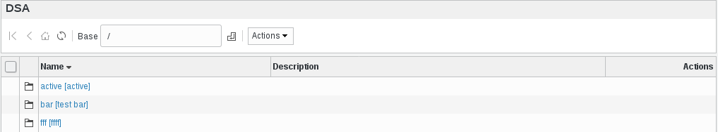 Picture of DSA management page in FusionDirectory