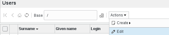 Picture of Edit user in FusionDirectory