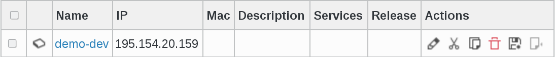Picture of server line in FusionDirectory