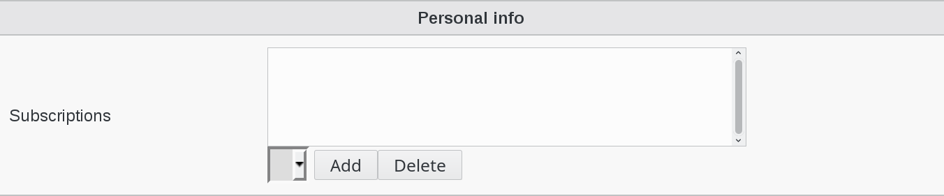 Picture of Newsletter Personal info in FusionDirectory