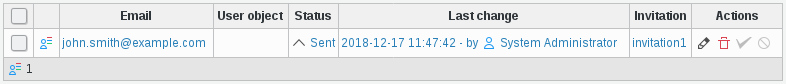 Registration sent
