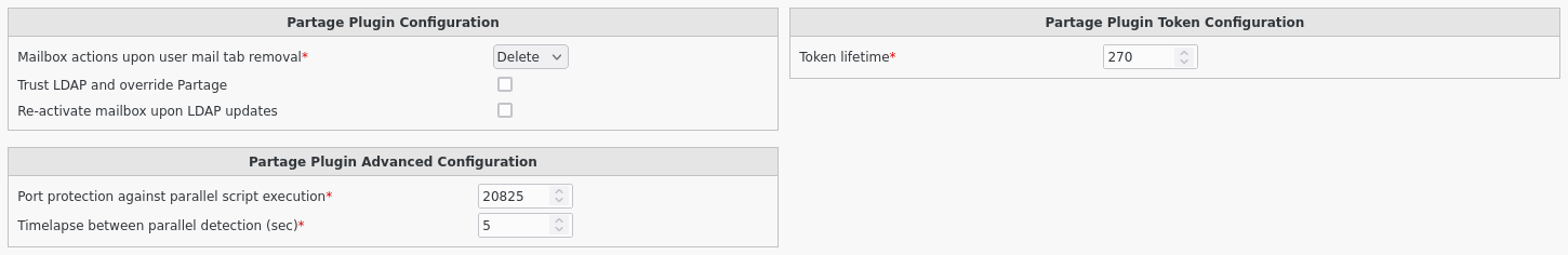 Picture of Renater-Partage Settings screen in FusionDirectory
