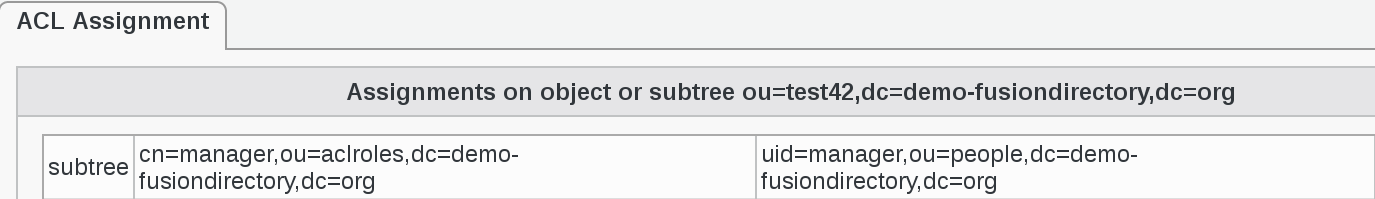 Picture of ACL Assignments columns in FusionDirectory