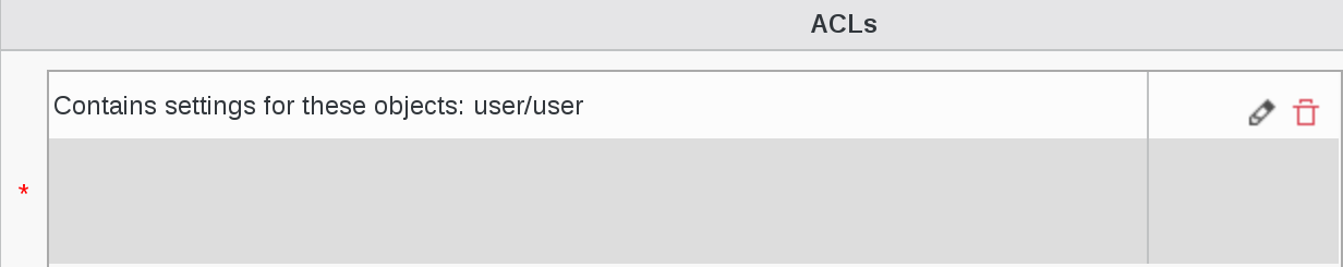 Picture of ACLs settings filled in FusionDirectory