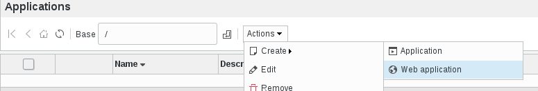 Picture of Applications create web application in FusionDirectory