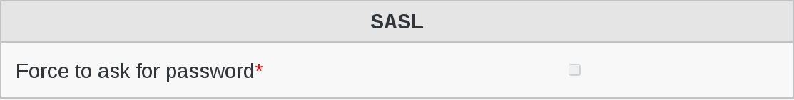 Image of SASL menu in FusionDirectory