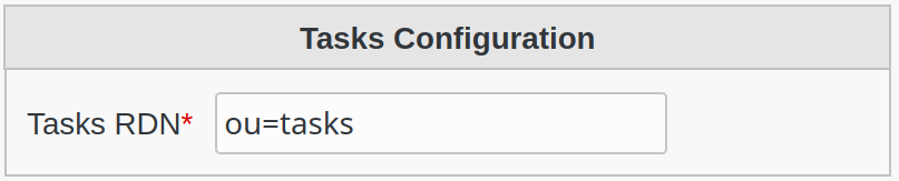 Image of Tasks configuration RDN within FusionDirectory