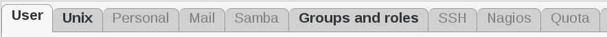 Picture of User tabs in FusionDirectory