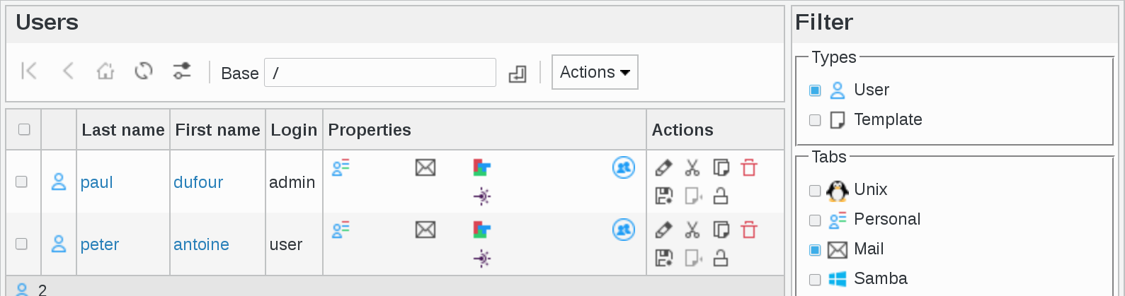 Picture of Mail filter in FusionDirectory