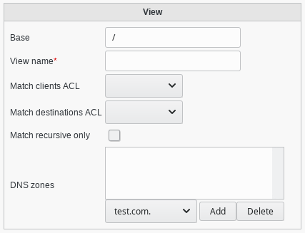 Edition of a DNS View object