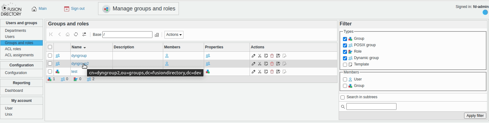 Picture of dynamic group in group list