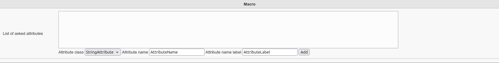 Picture of Macro Settings screen in FusionDirectory