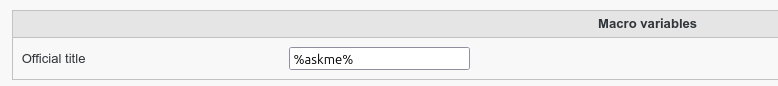 Picture of Macro tab on user template in FusionDirectory with askme
