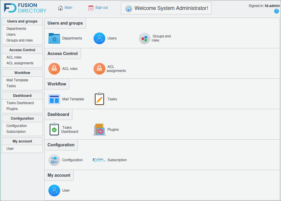 Main menu
