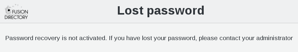 Picture of lost password message in FusionDirectory