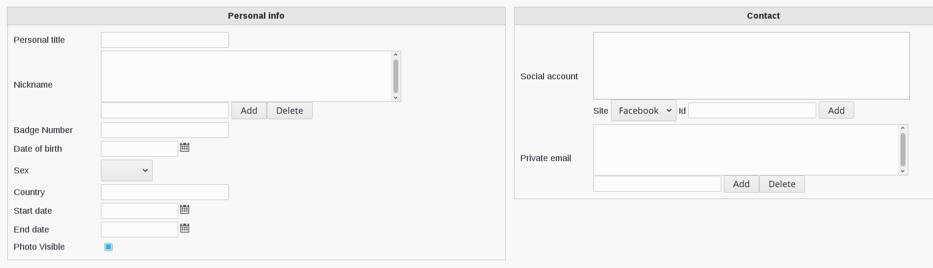 Picture of Personal info page in FusionDirectory