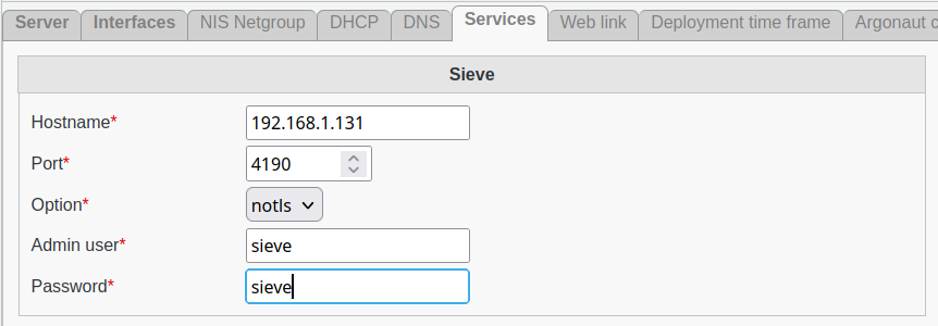 Picture of sieve settings in FusionDirectory