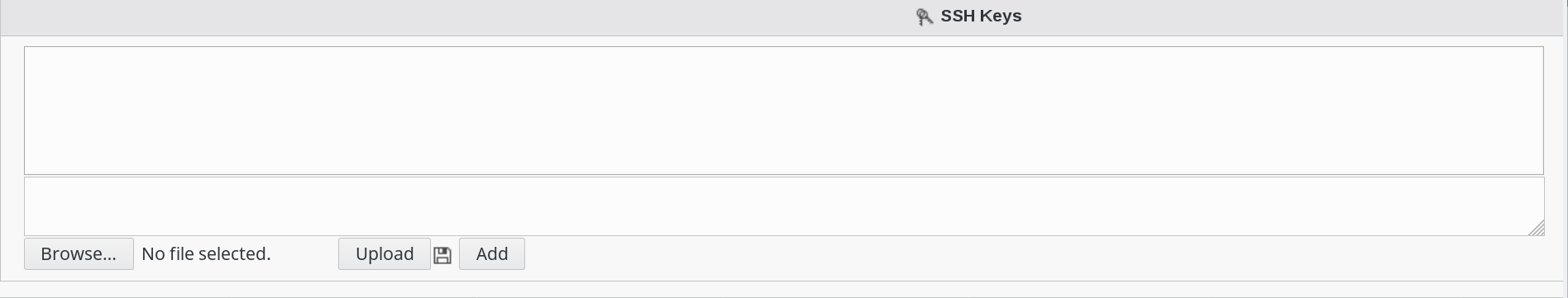 Picture of SSH Keys tab in FusionDirectory