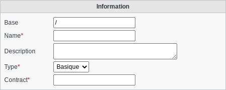 Screenshot of section Information of tab Subscription of type Subscription
