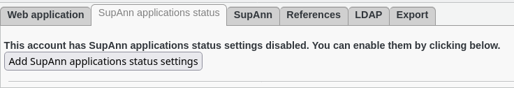 Picture of "Add SupAnn status settings" button in FusionDirectory