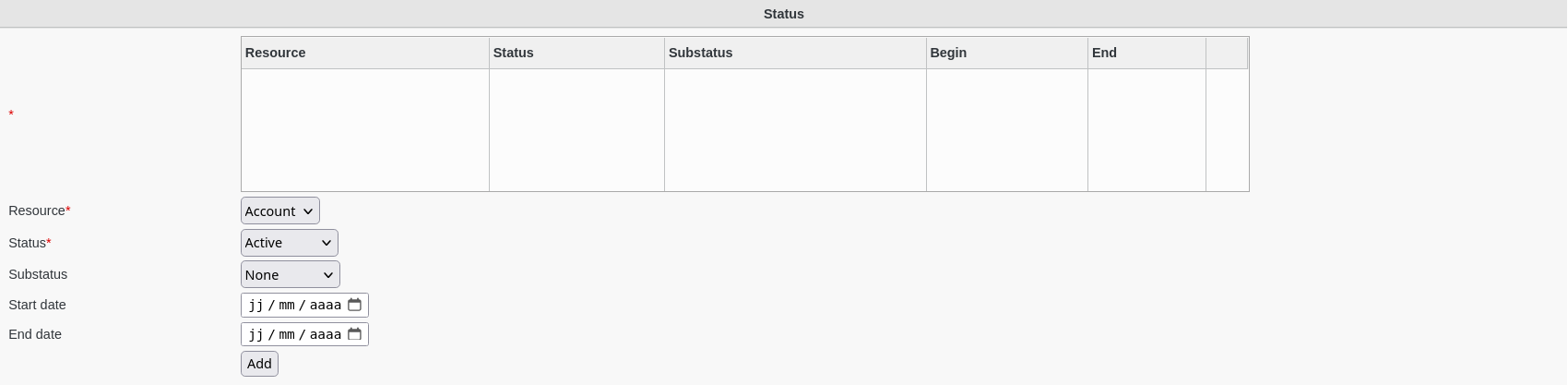 Picture of SupAnn status settings menu in FusionDirectory