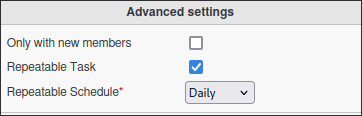 Picture of tasks - Task Schedule within FusionDirectory