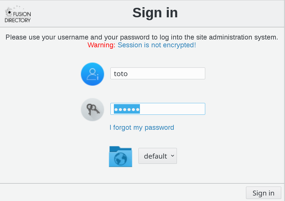 Picture of FD Login page