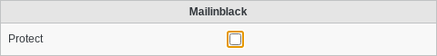 Screenshot of section Mailinblack of tab Mailinblack of type User